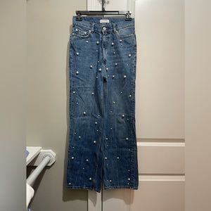 zara pearl jeans